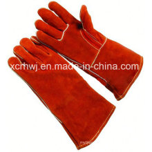 High Quality 14 Inch Cowhide Leather Welding Gloves, Cow Leather Industrial Gloves and Labor Glove, Long Leather Working Gloves, Kevlar Stitched Welding Gloves